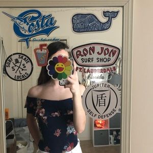 Off shoulder floral body suit